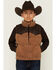Image #1 - Cody James Boys' Lonoke Corduroy Faux Leather Vest, Tan, hi-res