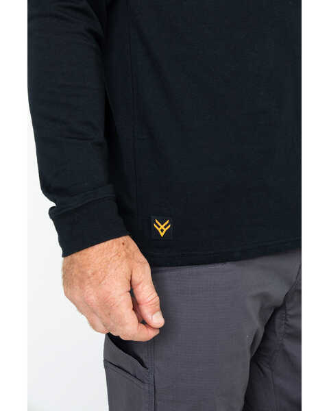 Image #3 - Hawx Men's Pocket Henley Long Sleeve Work Shirt , Black, hi-res