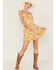 Band of the Free Women's Love Child Floral Print Tiered Dress, Yellow, hi-res