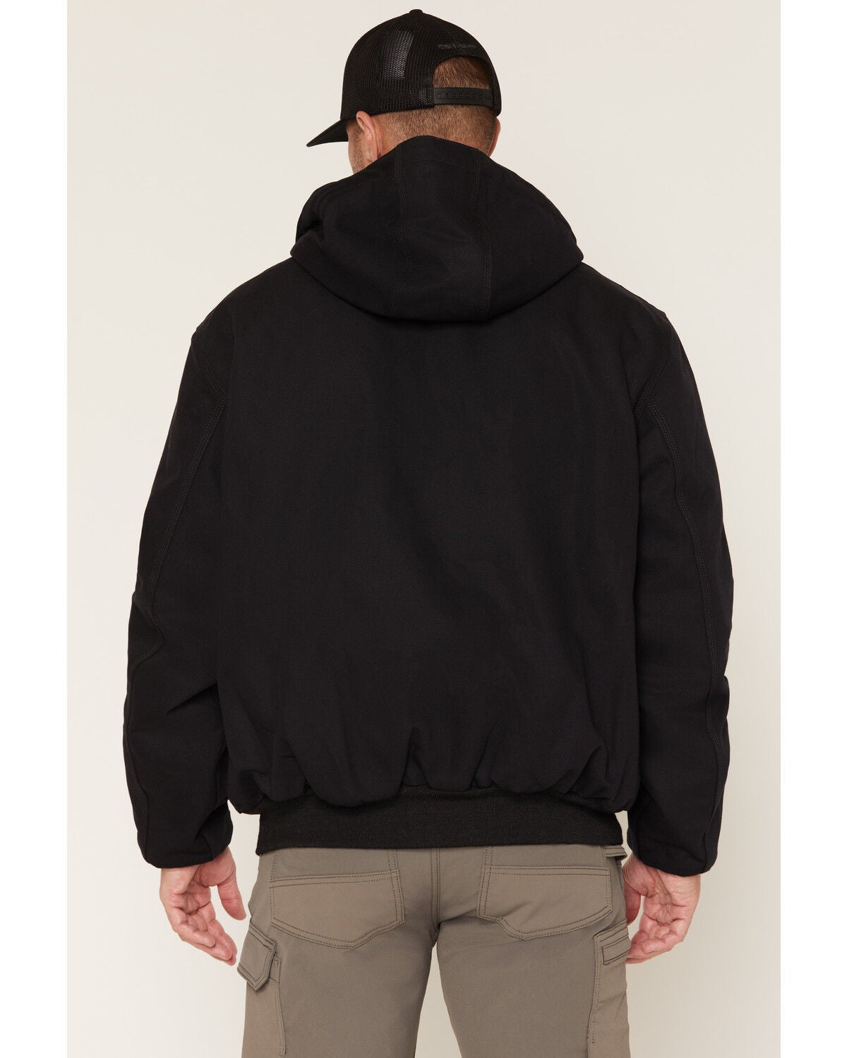 Image #4 - Carhartt Men's FR Duck Active Hooded Work Jacket, Black, hi-res