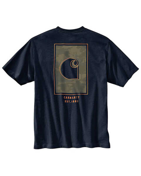 Image #1 - Carhartt Men's Loose Fit Heavyweight Short Sleeve Camo Graphic T-Shirt , Navy, hi-res