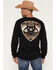 Image #1 - Ariat Men's Boot Barn Exclusive Logo Shield Long Sleeve Graphic T-Shirt, Black, hi-res