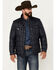 Cody James Men's Quilted Ponderosa Snap Shirt Jacket, Navy, hi-res