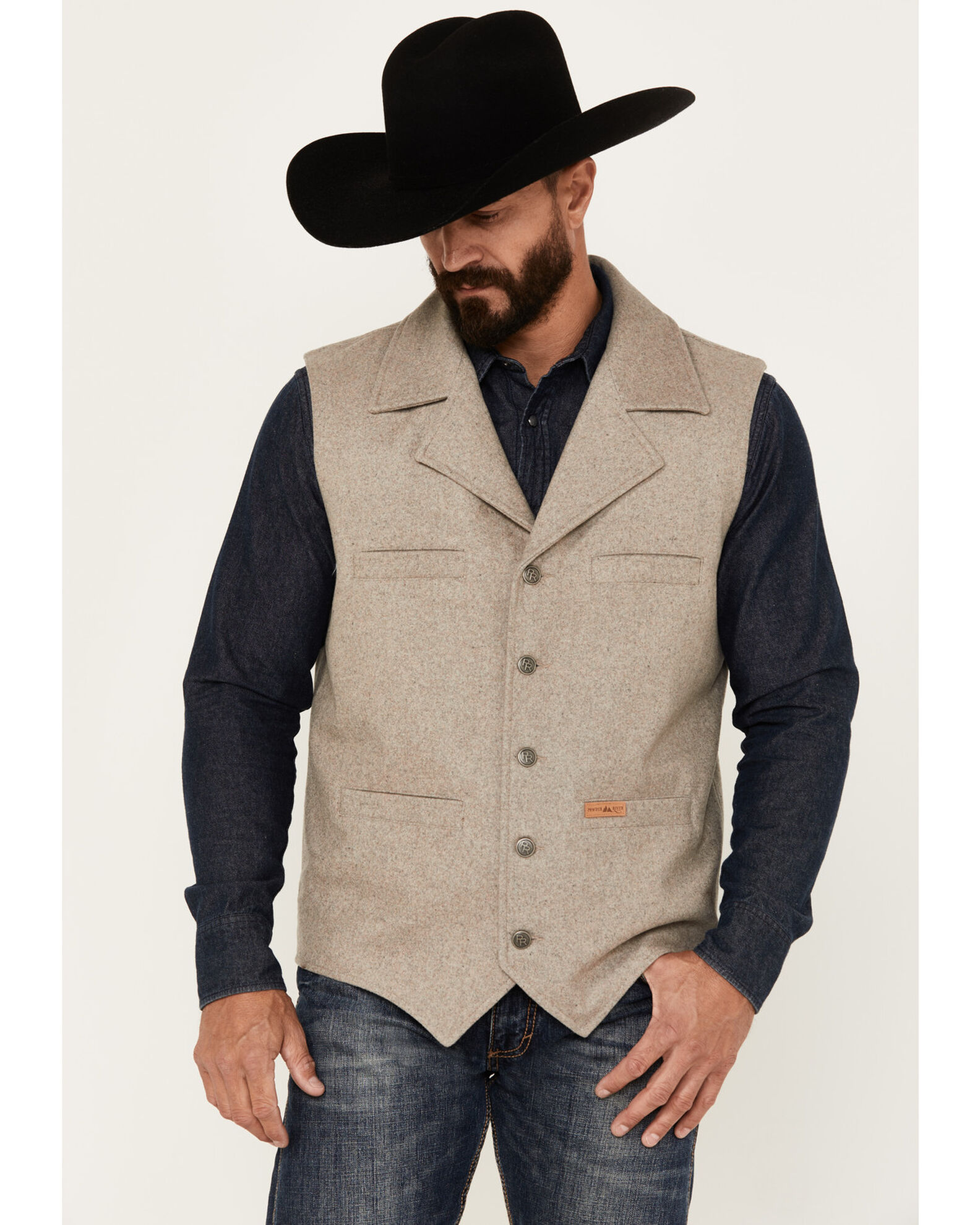 Mens wool western vest on sale