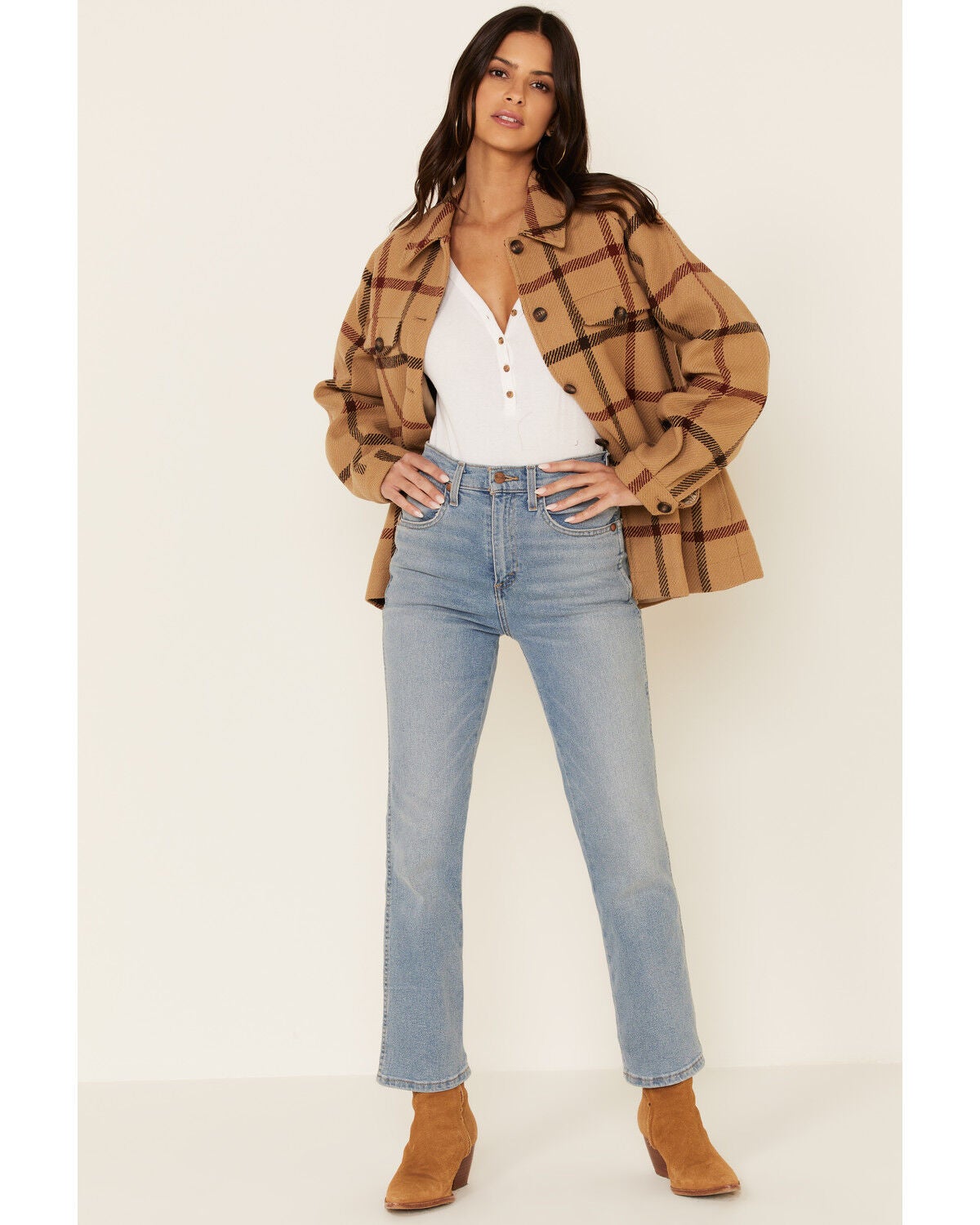 Pendleton Women's Tan Windowpane Daphne 