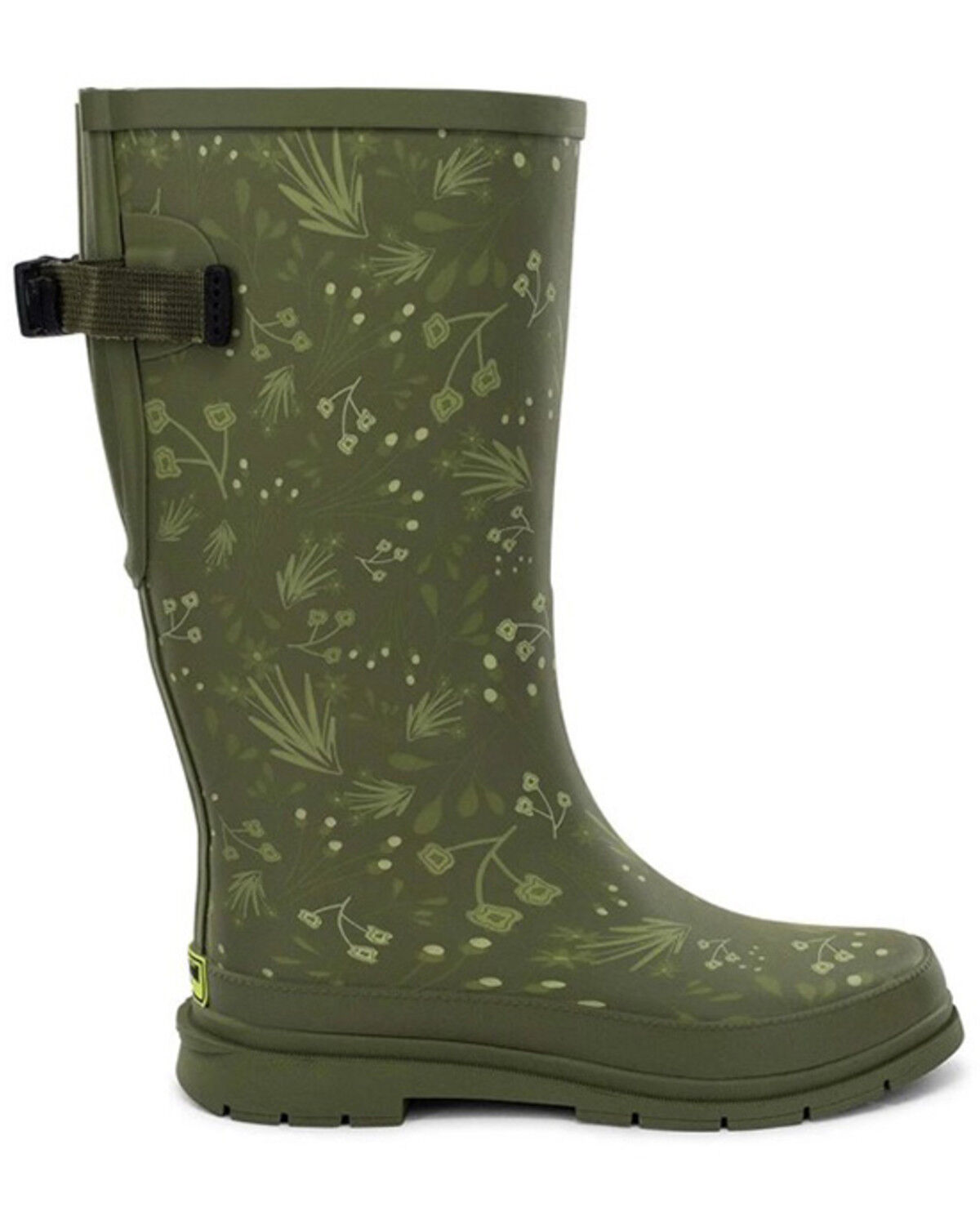 Image #2 - Western Chief Women's Flowered Medley Tall Rain Boots - Round Toe, Green, hi-res