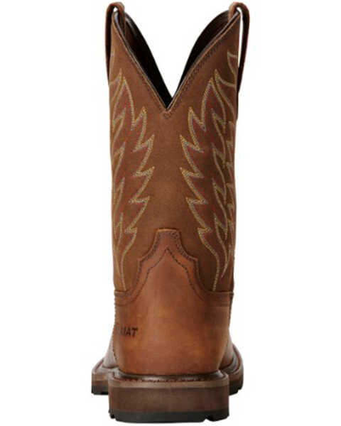 Ariat Men's Groundbreaker Western Work Boots - Soft Toe, Brown, hi-res
