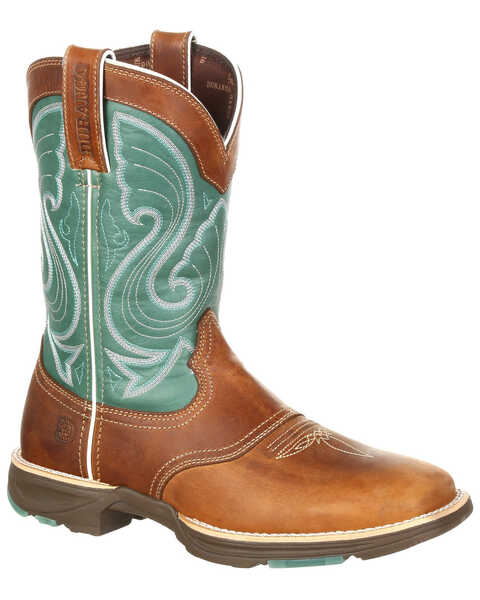 Durango Women's Saddle Western Boots - Broad Square Toe, Brown, hi-res