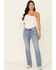 Rock & Roll Denim Women's Medium Wash Embroidered Mid Rise Bootcut Jean, Blue, hi-res