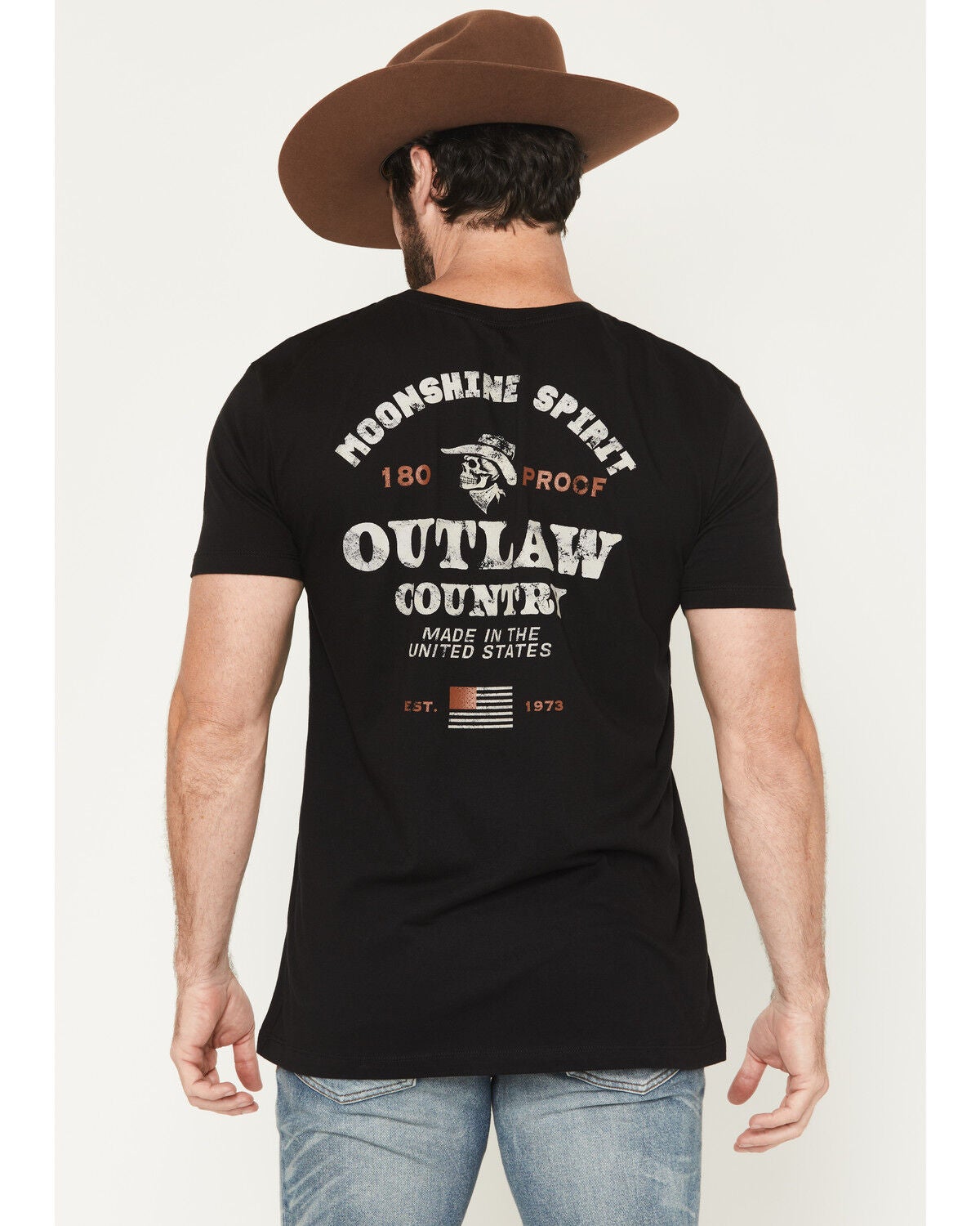 Image #1 - Moonshine Spirit&reg; Men's Cowboy Short Sleeve Graphic T-Shirt, Black, hi-res
