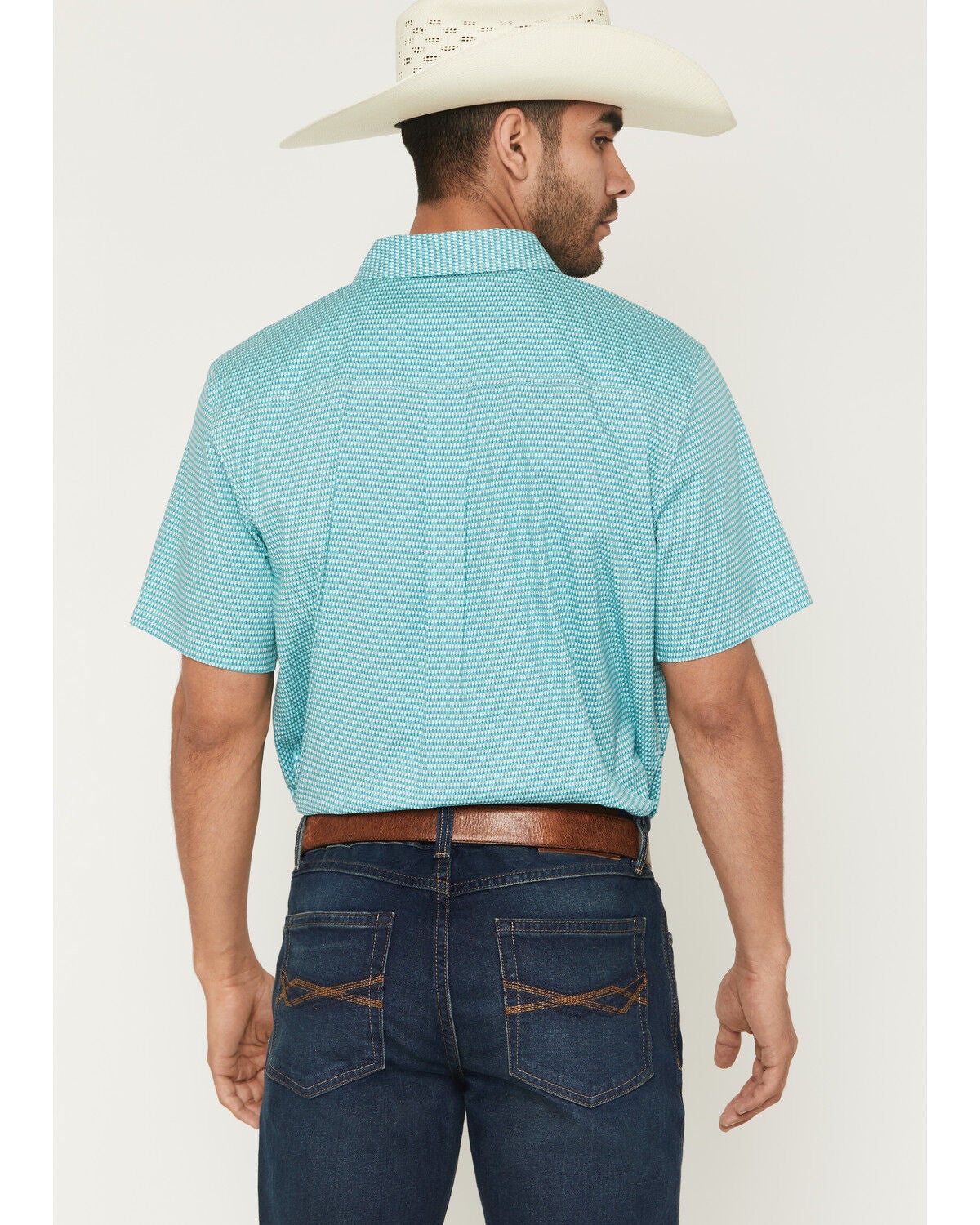 Image #4 - RANK 45&reg; Men's Dasher Geo Print Short Sleeve Button-Down Stretch Western Shirt, Ivory, hi-res