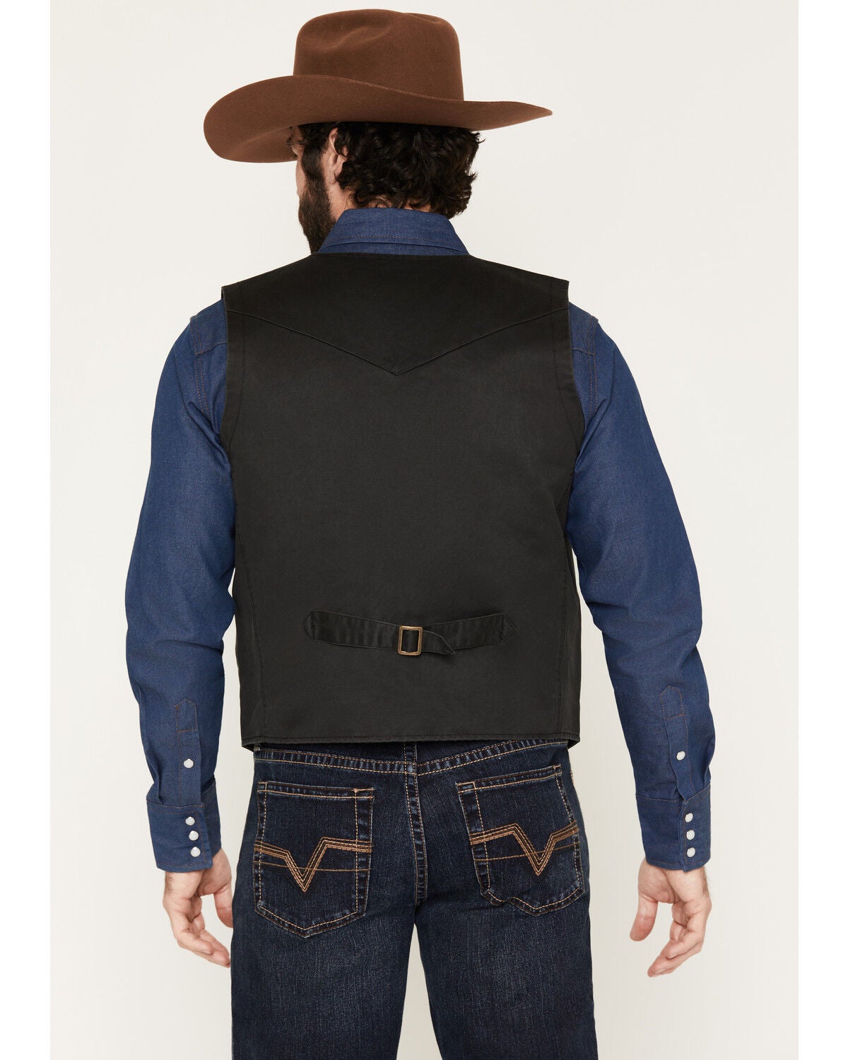 Image #4 - Cody James Men's Pancho Villa Oil Skin Vest, Black, hi-res