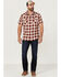 Flag & Anthem Men's Greensboro Vintage Plaid Print Short Sleeve Snap Western Shirt , Red, hi-res