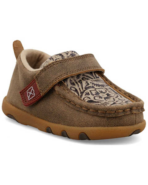 Image #1 - Twisted X Toddler Girls' Driving Moc Shoes - Moc Toe , Brown, hi-res