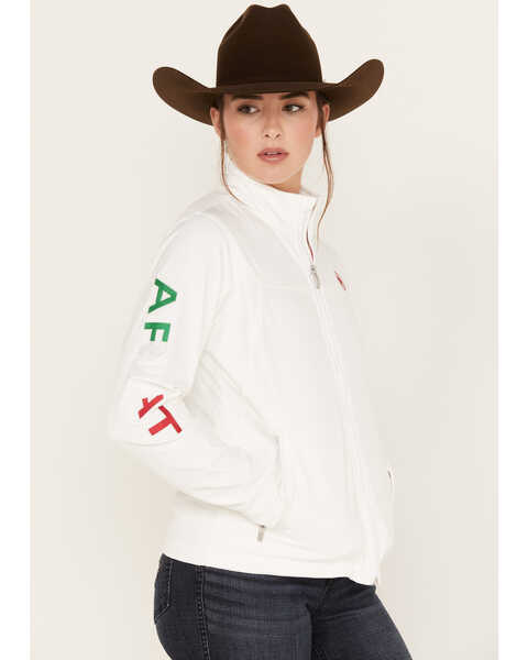 Image #2 - Ariat Women's Classic Team Mexico Flag Softshell Jacket, White, hi-res