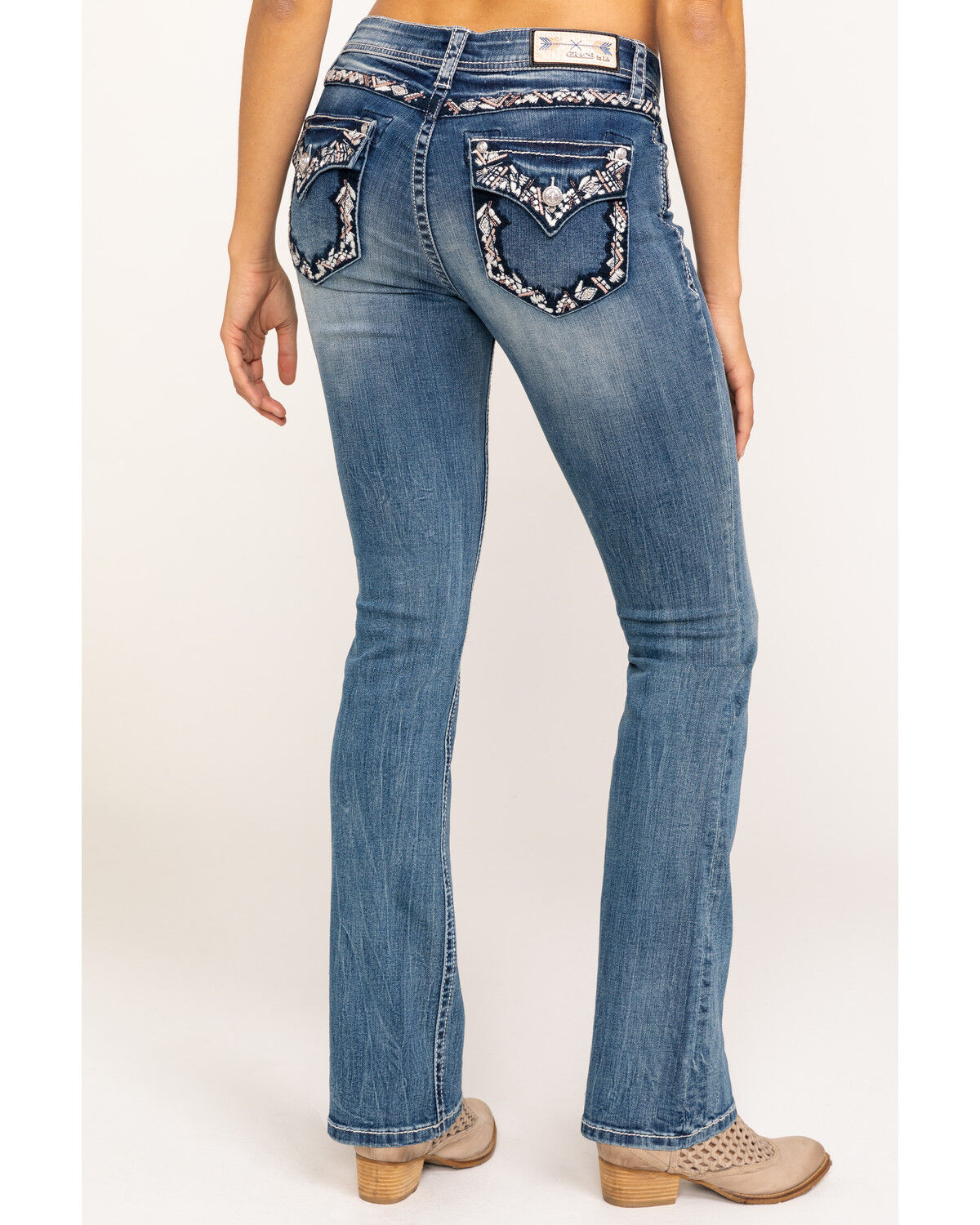 Women's embellished bootcut jeans