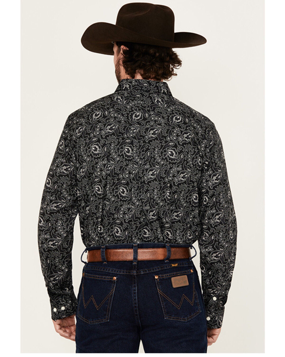 Image #4 - Cody James Men's Parker Paisley Print Long Sleeve Button-Down Stretch Western Shirt - Big, Black, hi-res