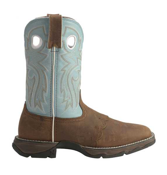 Durango Women's Saddle Western Boots - Broad Square Toe, Bay Apache, hi-res