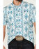Image #3 - Panhandle Men's Southwestern Print Short Sleeve Performance Polo Shirt, White, hi-res