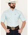 Image #1 - Ariat Men's Royce Geo Print Short Sleeve Button-Down Western Shirt, Light Blue, hi-res