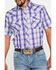 Image #4 - Wrangler Men's Purple Plaid Fashion Snap Short Sleeve Western Shirt , , hi-res