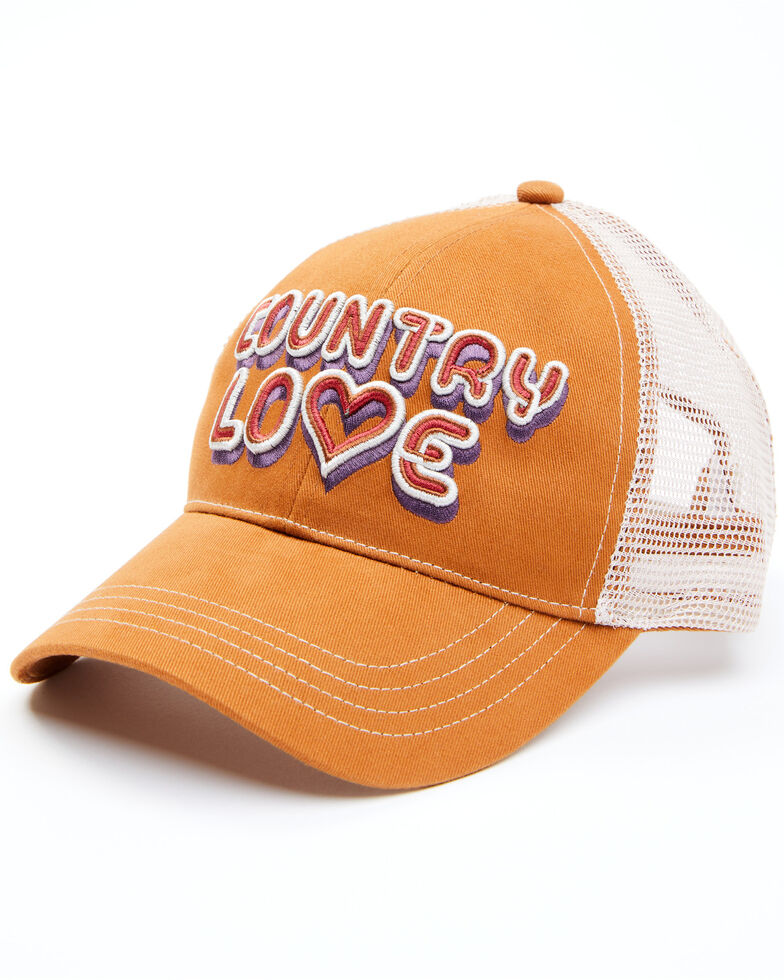 Shyanne Women's Country Love Mesh-Back Ball Cap , Pecan, hi-res