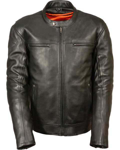 Milwaukee Leather Men's Black Longer Body Vented Jacket - Big 4X, Black, hi-res