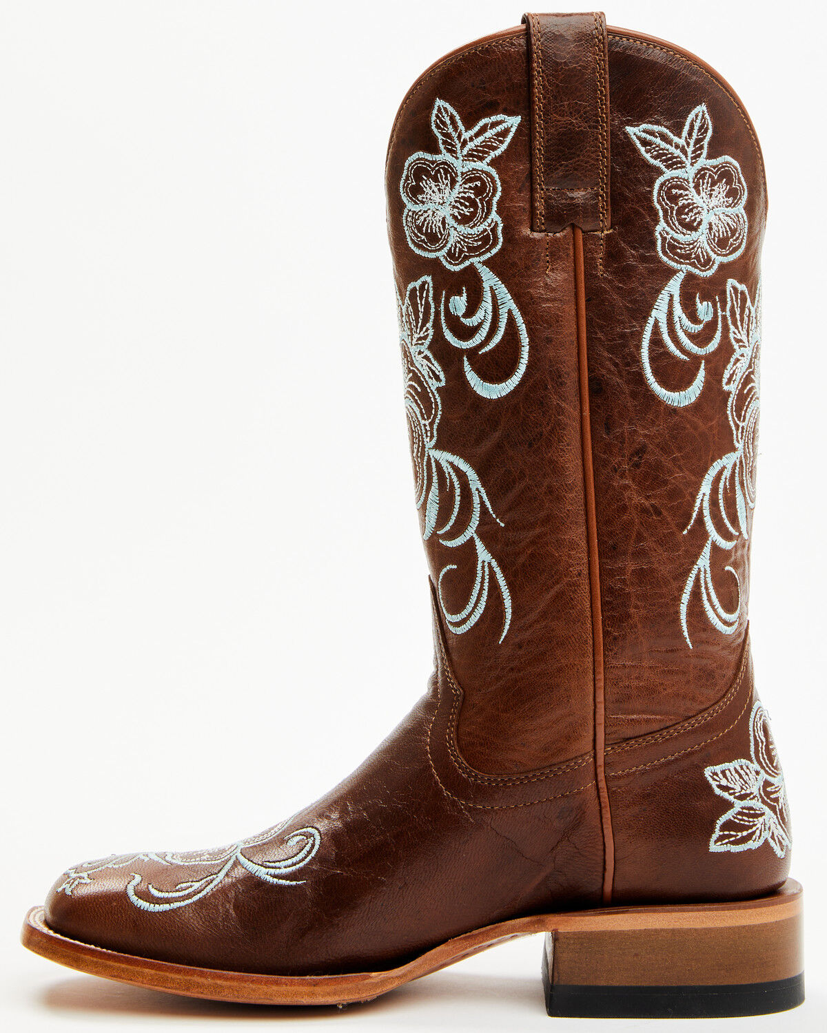 Image #3 - Shyanne Women's Lasy Floral Embroidered Western Boots - Broad Square Toe, Turquoise, hi-res
