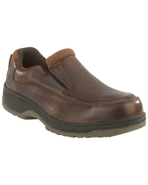 Image #1 - Florsheim Women's Lucky Slip-on Work Shoes - Steel Toe, Brown, hi-res