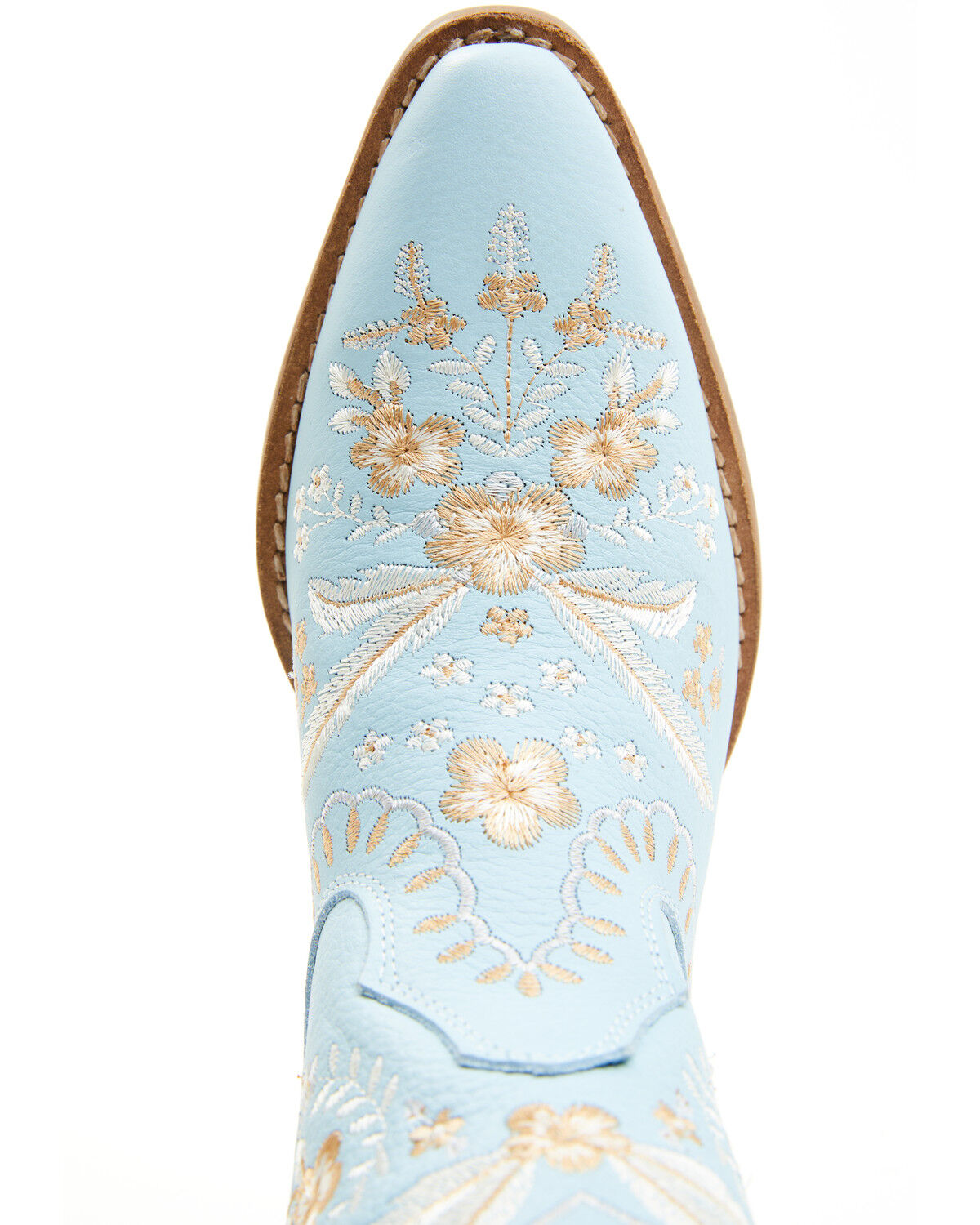 Image #6 - Dingo Women's Primrose Embroidered Leather Western Fashion Booties - Snip Toe, Blue, hi-res