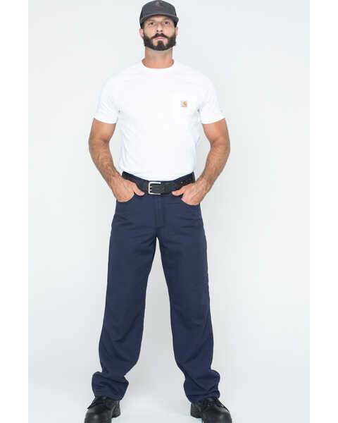 Image #6 - Carhartt Men's FR Canvas Work Pants, Navy, hi-res