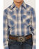 Image #3 - Ely Walker Boys' Textured Plaid Print Long Sleeve Pearl Snap Western Shirt, Blue, hi-res