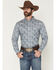 Image #1 - Cody James Men's Zeke Paisley Print Long Sleeve Button-Down Stretch Western Shirt, Blue, hi-res