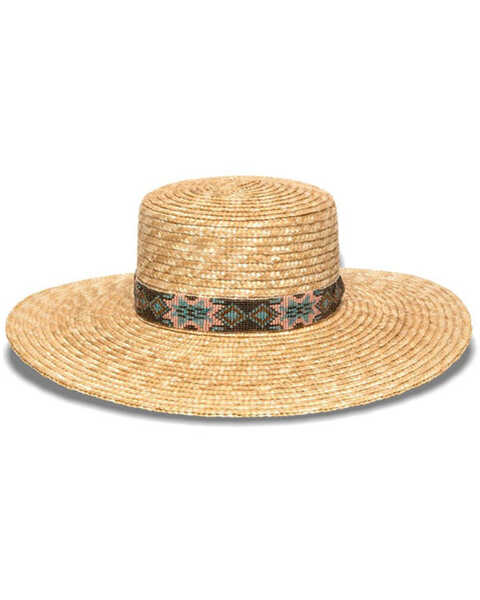 Nikki Beach Women's Bossa Milan Fedora Straw Hat , Natural, hi-res