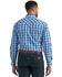 Image #3 - Wrangler Men's 20X Plaid Print Long Sleeve Snap Stretch Western Shirt , Blue, hi-res