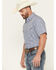 Image #2 - Ely Walker Men's Paisley Print Short Sleeve Snap Western Shirt, Navy, hi-res