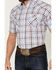 Image #3 - Ely Walker Men's Plaid Print Short Sleeve Pearl Snap Western Shirt, White, hi-res