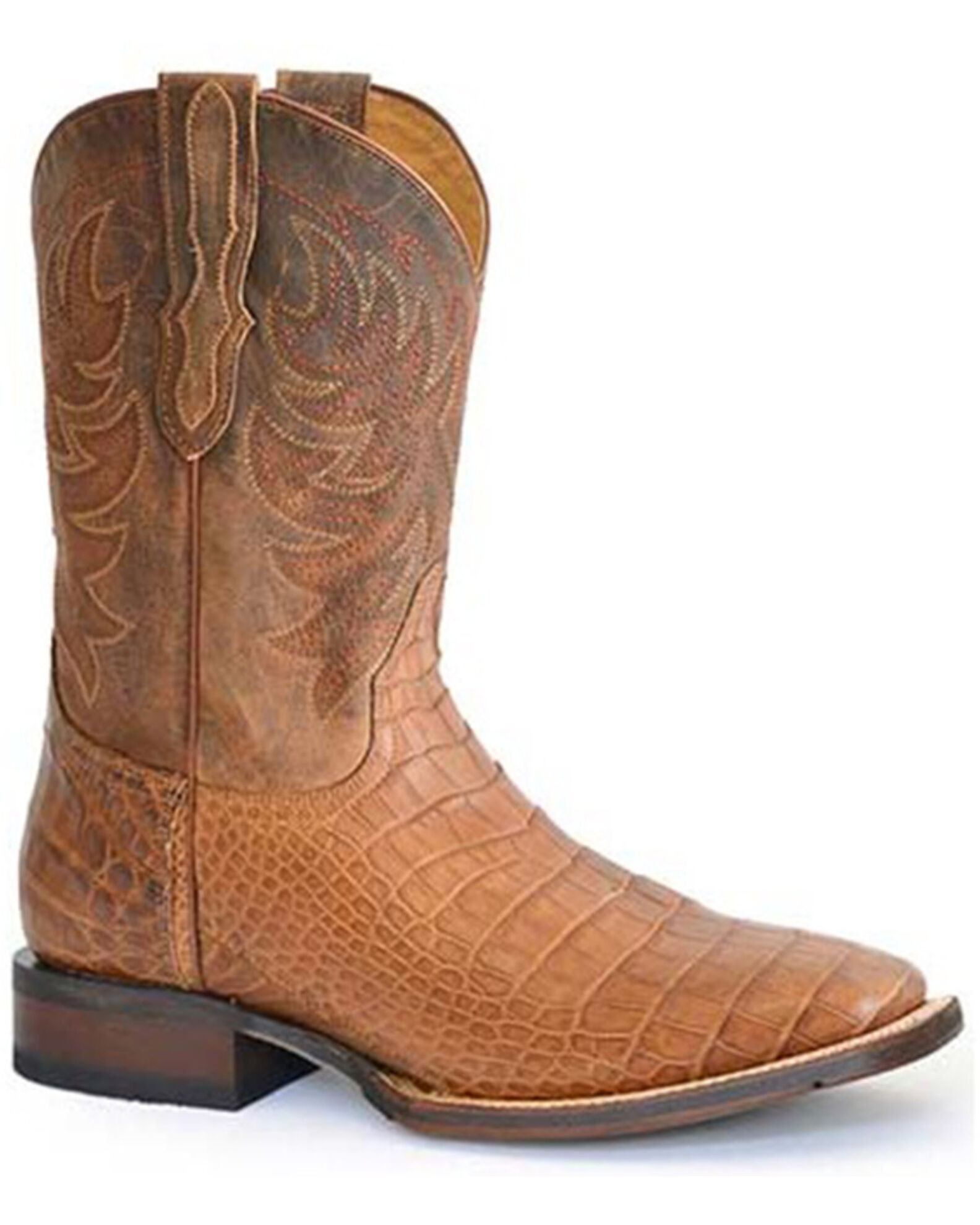 Stetson Men s Aces Exotic Alligator Western Boots Broad Square Toe Sheplers