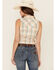 Wrangler Women's Peach Plaid Snap Sleeveless Western Core Shirt , Peach, hi-res