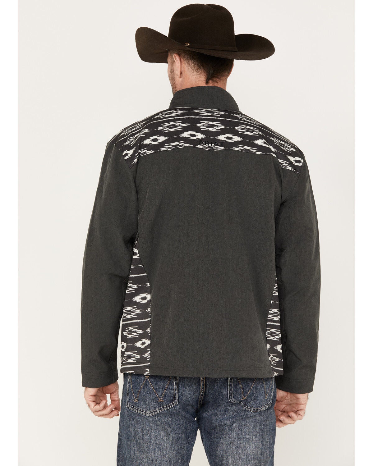 Image #4 - Ariat Men's Vernon 2.0 Chimayo Softshell Jacket, Charcoal, hi-res