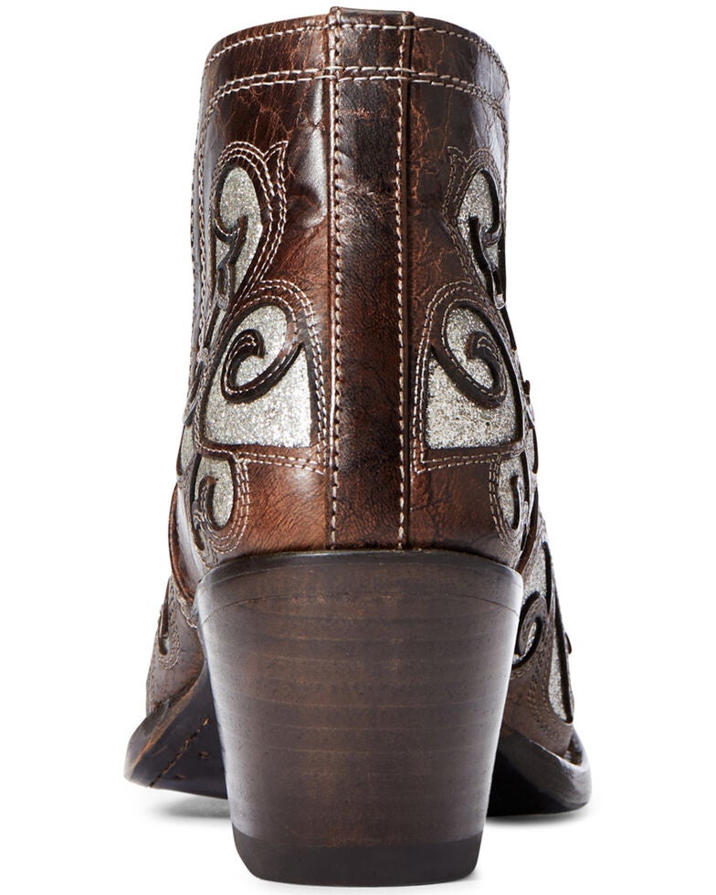 Ariat Women's Crackled Glitter Dixon Fashion Booties Snip Toe Sheplers