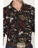 Image #3 - Wrangler Men's Coconut Cowboy Conversation Print Short Sleeve Snap Western Shirt, Black, hi-res