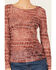 Image #3 - Vocal Women's Snake Print Long Sleeve Mesh Top, Rust Copper, hi-res
