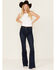 Image #1 - Rock & Roll Denim Women's Dark Wash High Rise Flare Stretch Denim Jeans, Dark Wash, hi-res