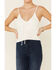Image #3 - Mystree Women's Sweater-Knit Lace-Up Cami, White, hi-res