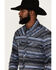 Image #2 - Rock & Roll Denim Men's Tek Striped Long Sleeve Snap Western Shirt, Charcoal, hi-res