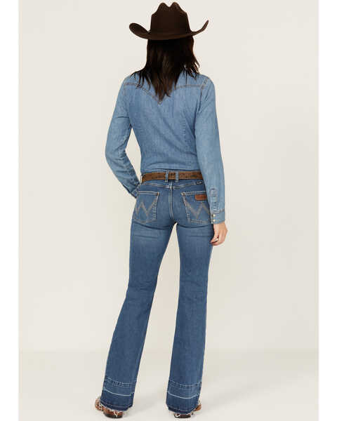 Image #3 - Wrangler Retro Women's Mae Medium Wash Mid Rise Stretch Trouser Jeans , Medium Wash, hi-res