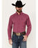 Image #1 - Ariat Men's Ervin Checkered Long Sleeve Button-Down Performance Shirt, Dark Pink, hi-res