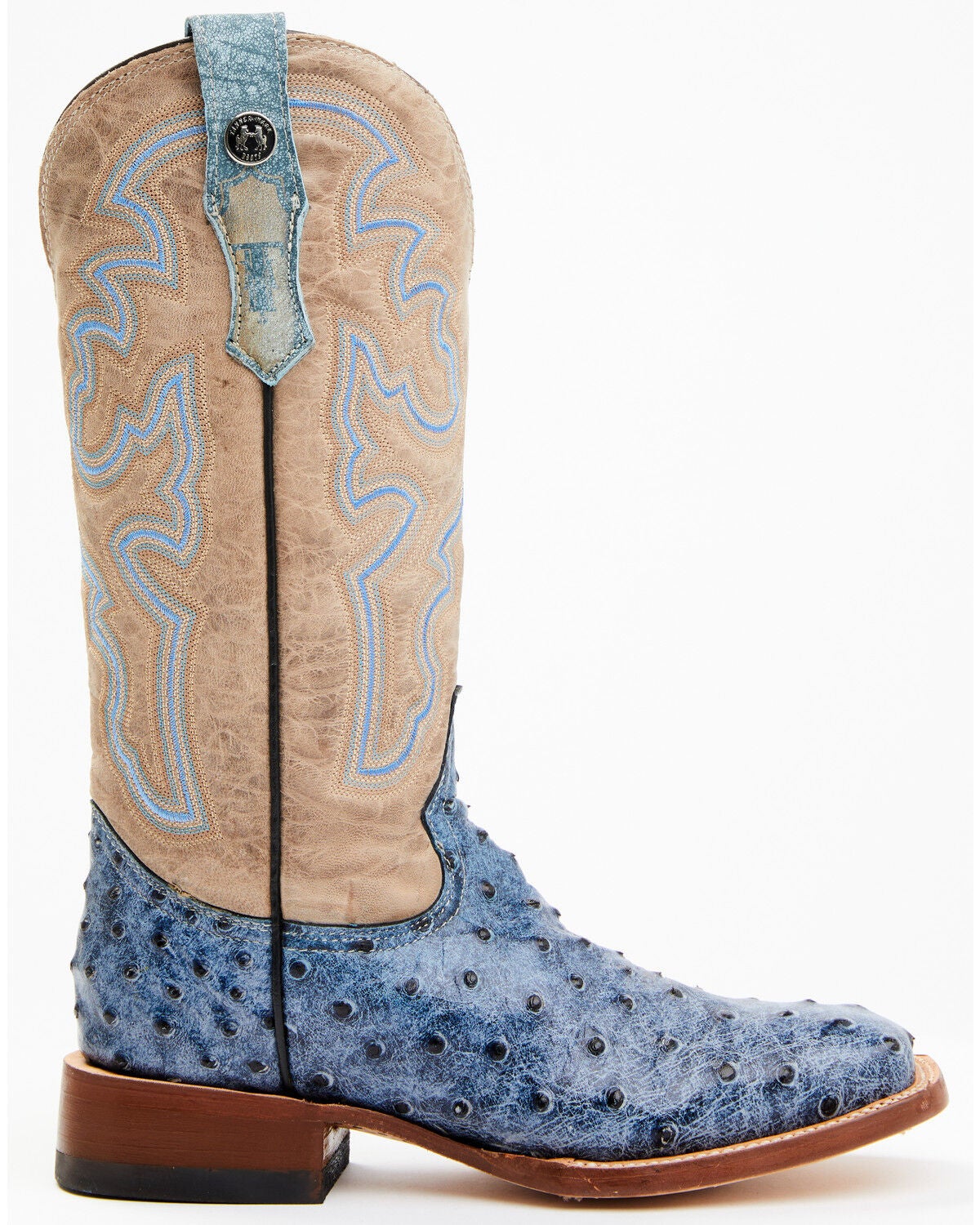 Image #2 - Tanner Mark Women's Bluebonnet Western Boots - Broad Square Toe, Blue, hi-res