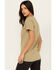 Image #4 - Youth in Revolt Women's Giddy Up Short Sleeve Graphic Tee, Sage, hi-res